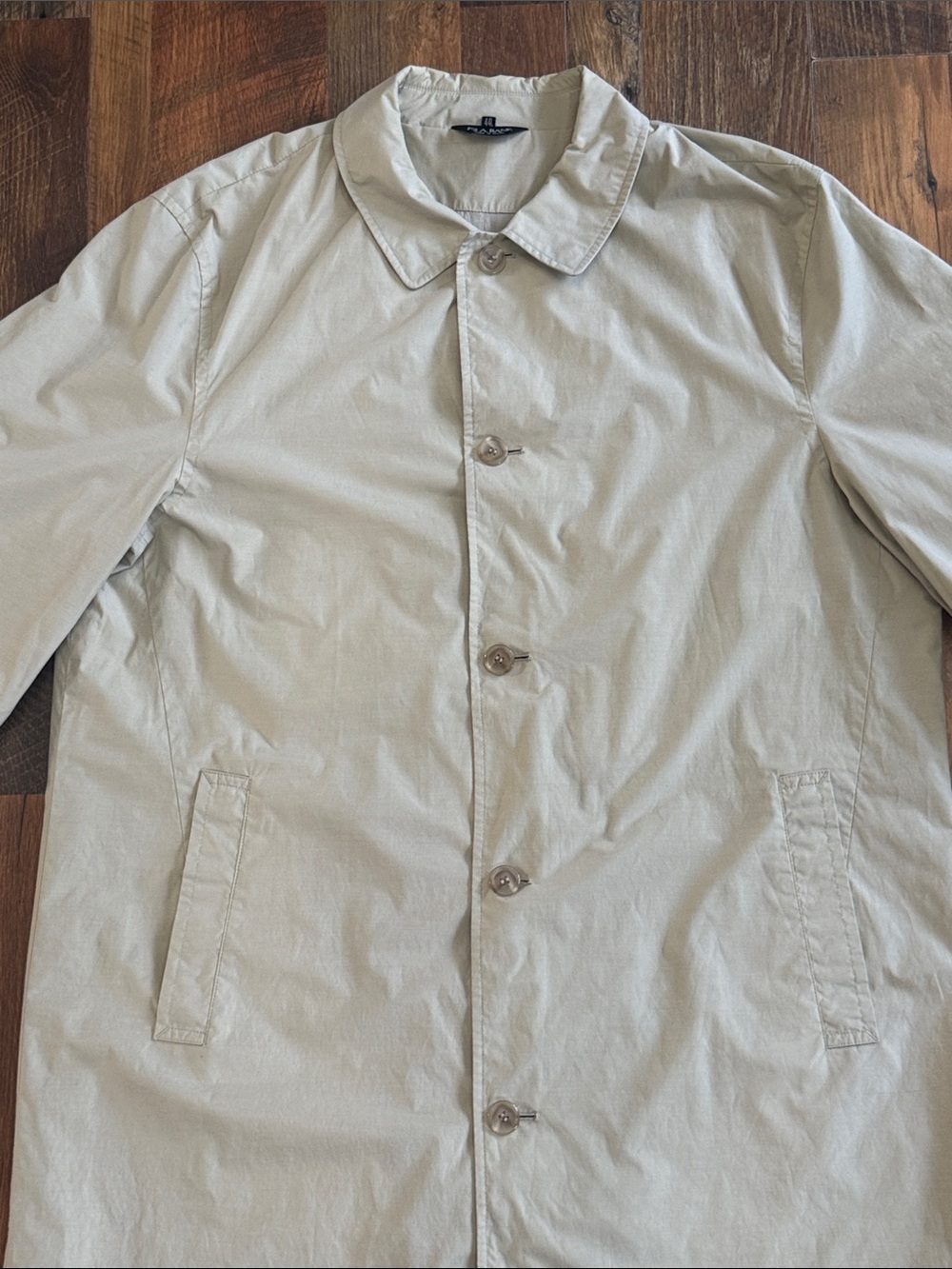 Jos. A. Bank Tan Raincoat Car Coat Jacket 44L Cotton Nylon Lightweight Long - Picture 4 of 9